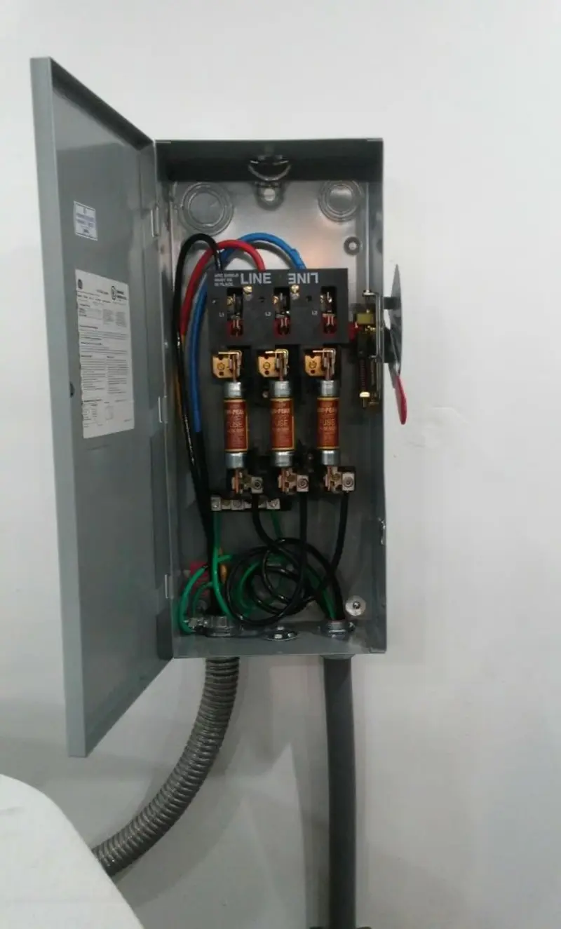 Three-phase disconnect switch installed for Electrical Wiring & Rewiring in Silver Spring